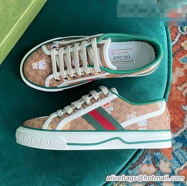 Trendy Design Disney x Gucci Donald Duck GG Canvas Tennis 1977 Low-Top Sneaker G0103 Beige 2021