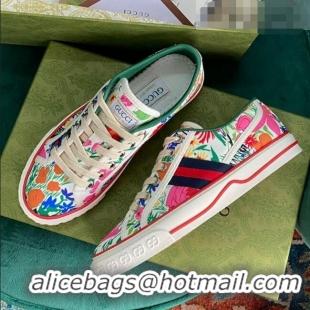 Promotional Gucci Flora Canvas Tennis 1977 Low-Top Sneaker G0104 Pink 2021