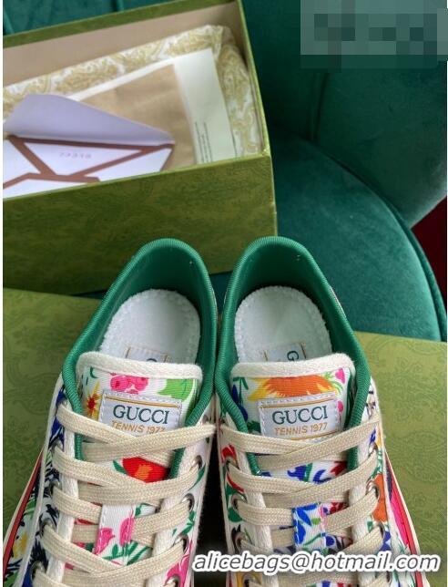 Promotional Gucci Flora Canvas Tennis 1977 Low-Top Sneaker G0104 Pink 2021