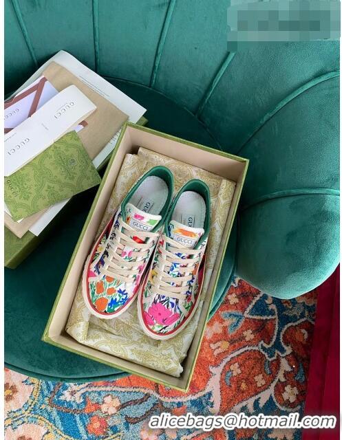 Promotional Gucci Flora Canvas Tennis 1977 Low-Top Sneaker G0104 Pink 2021