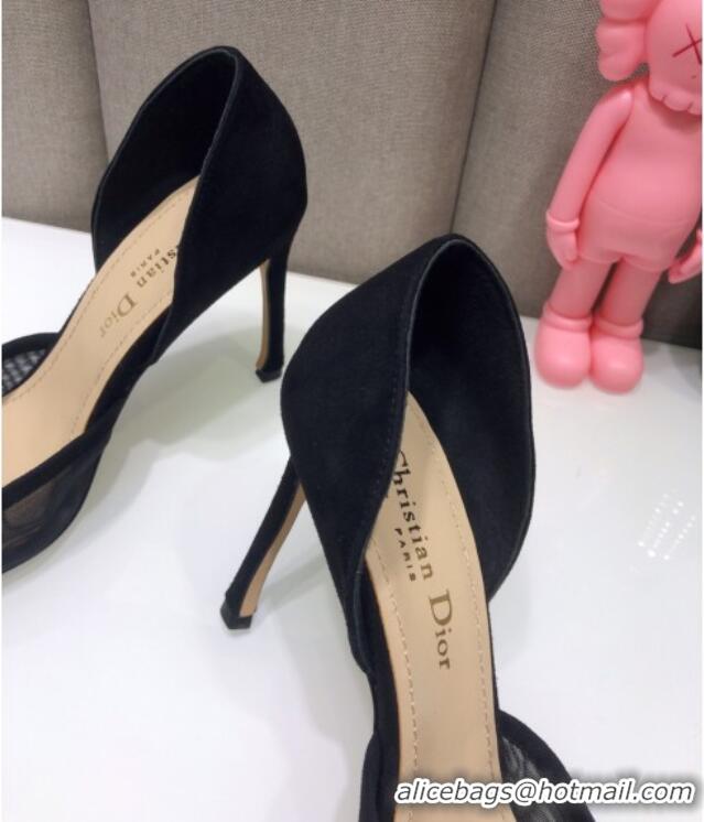 Low Price Dior Crystal Suede Pumps 7cm Black 042748