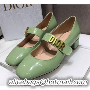 Good Looking Dior Patent Calfskin Mary Janes Pumps 042750 Green 2021