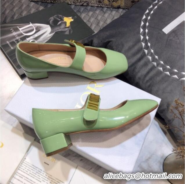 Good Looking Dior Patent Calfskin Mary Janes Pumps 042750 Green 2021