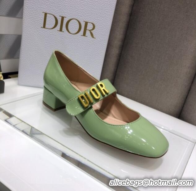 Good Looking Dior Patent Calfskin Mary Janes Pumps 042750 Green 2021