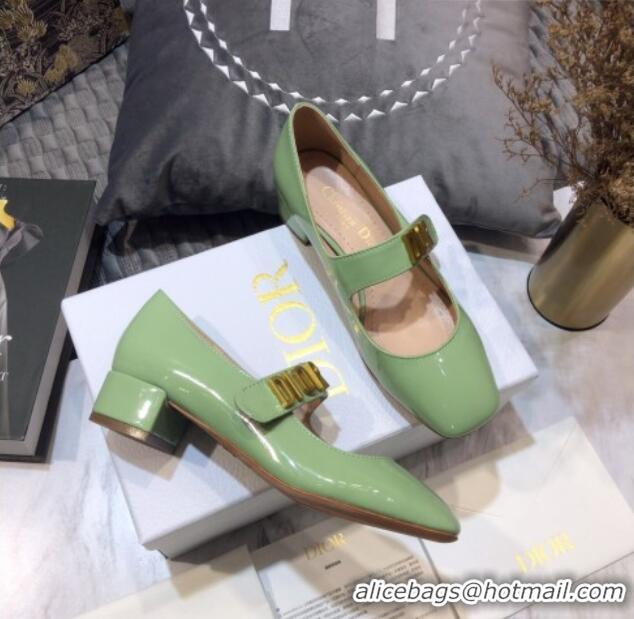 Good Looking Dior Patent Calfskin Mary Janes Pumps 042750 Green 2021