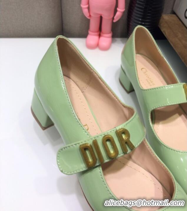 Good Looking Dior Patent Calfskin Mary Janes Pumps 042750 Green 2021