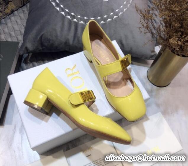 Best Product Dior Patent Calfskin Mary Janes Pumps 042750 Yellow 2021