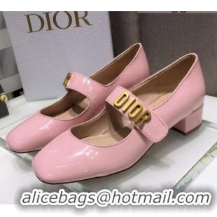 Popular Style Dior Patent Calfskin Mary Janes Pumps 042750 Pink 2021