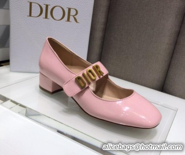 Popular Style Dior Patent Calfskin Mary Janes Pumps 042750 Pink 2021