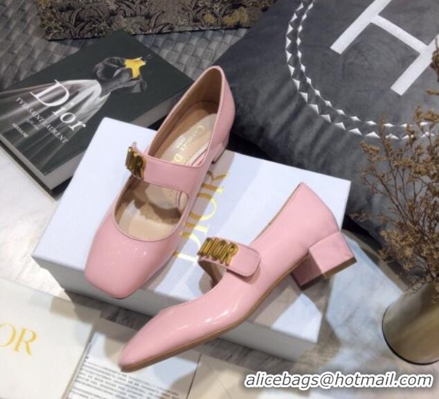 Popular Style Dior Patent Calfskin Mary Janes Pumps 042750 Pink 2021