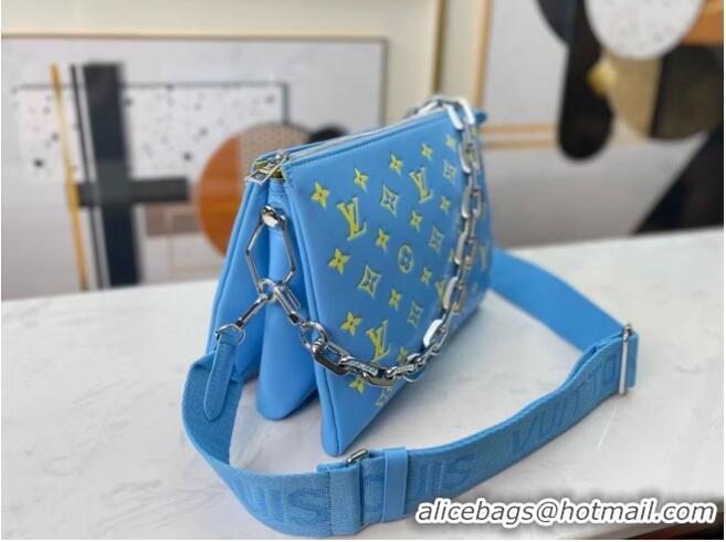 Top Quality Louis Vuitton COUSSIN PM M58628 light blue&yellow