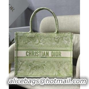 Trendy Design SMALL DIOR BOOK TOTE Lime Toile de Jouy Reverse Embroidery M1296ZR