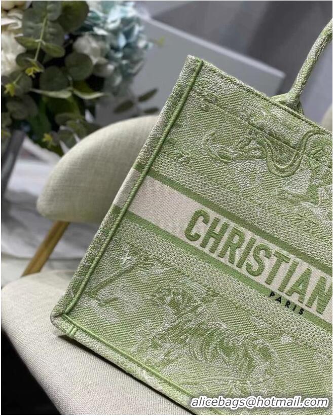 Trendy Design SMALL DIOR BOOK TOTE Lime Toile de Jouy Reverse Embroidery M1296ZR