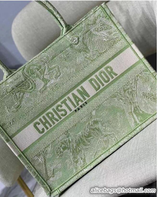 Trendy Design SMALL DIOR BOOK TOTE Lime Toile de Jouy Reverse Embroidery M1296ZR