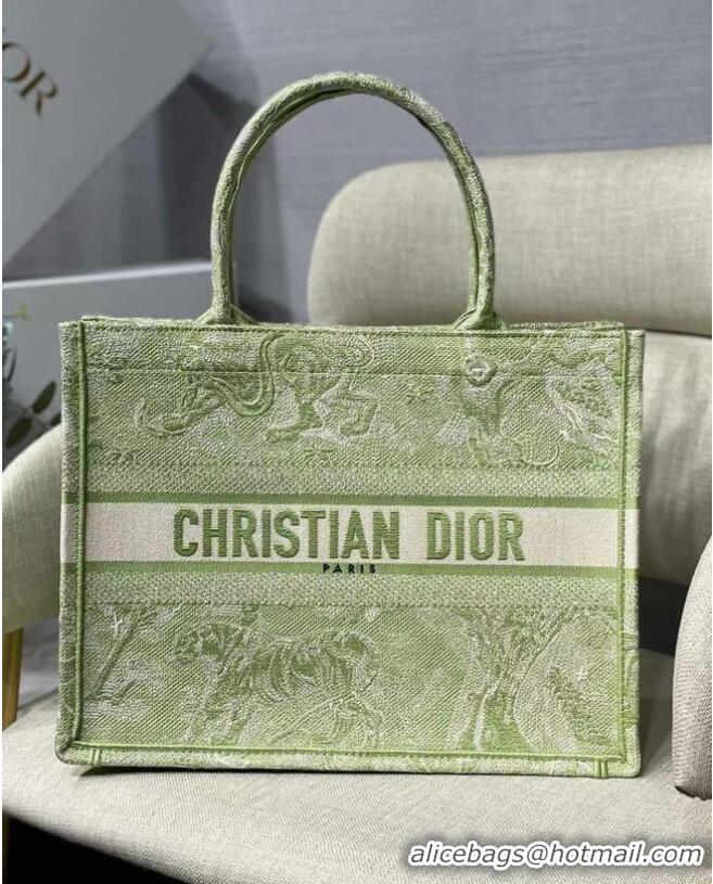 Trendy Design SMALL DIOR BOOK TOTE Lime Toile de Jouy Reverse Embroidery M1296ZR