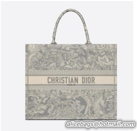 Most Popular DIOR BOOK TOTE Gray Toile de Jouy Reverse Embroidery M1286ZR