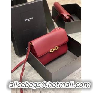 Cheapest YSL LE MAILLON SATCHEL IN SMOOTH LEATHER 6497952 Burgundy