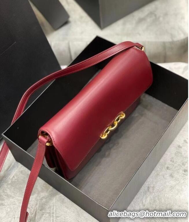 Cheapest YSL LE MAILLON SATCHEL IN SMOOTH LEATHER 6497952 Burgundy