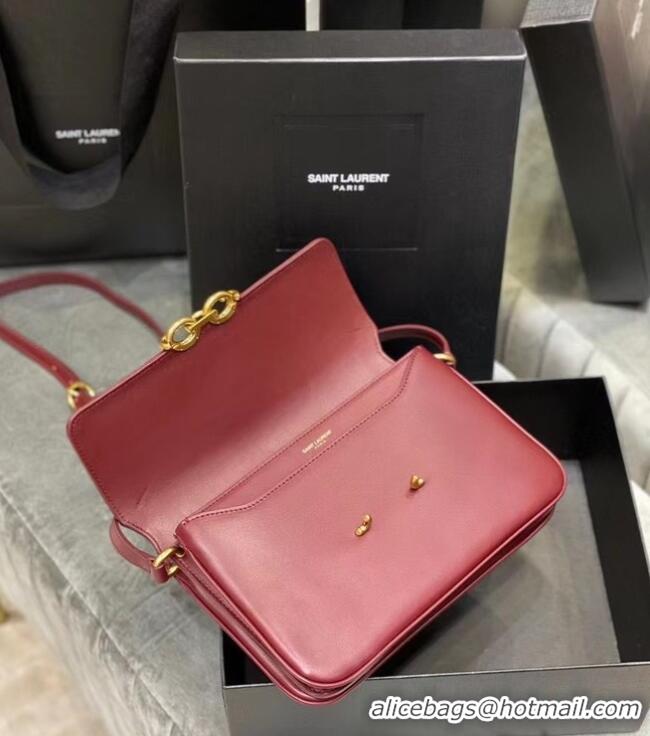 Cheapest YSL LE MAILLON SATCHEL IN SMOOTH LEATHER 6497952 Burgundy