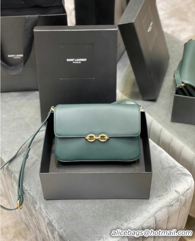 Pretty Style YSL LE MAILLON SATCHEL IN SMOOTH LEATHER 6497952 blackish green