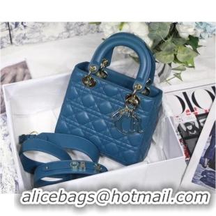 Top Quality LADY DIOR MY ABCDIOR BAG Cannage Lambskin M0538O Blue