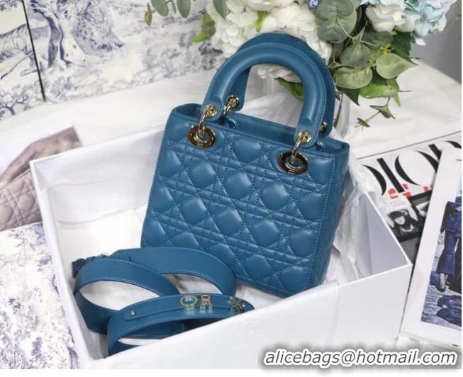 Top Quality LADY DIOR MY ABCDIOR BAG Cannage Lambskin M0538O Blue