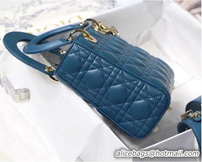 Top Quality LADY DIOR MY ABCDIOR BAG Cannage Lambskin M0538O Blue