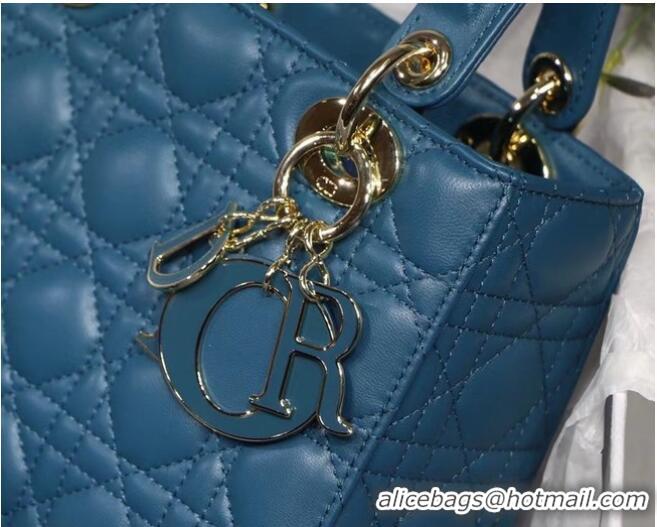 Top Quality LADY DIOR MY ABCDIOR BAG Cannage Lambskin M0538O Blue