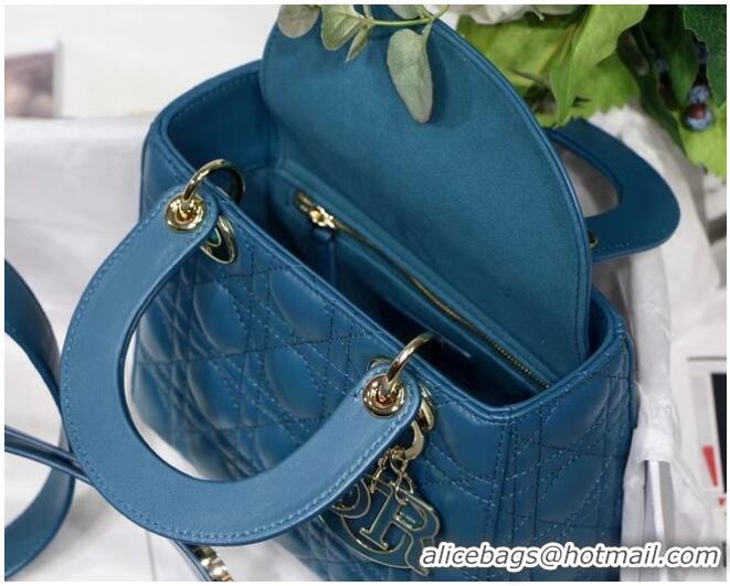 Top Quality LADY DIOR MY ABCDIOR BAG Cannage Lambskin M0538O Blue