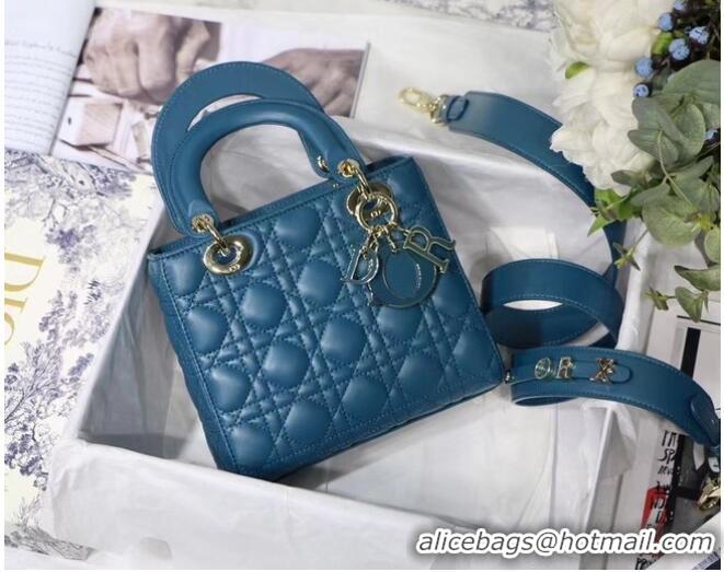 Top Quality LADY DIOR MY ABCDIOR BAG Cannage Lambskin M0538O Blue