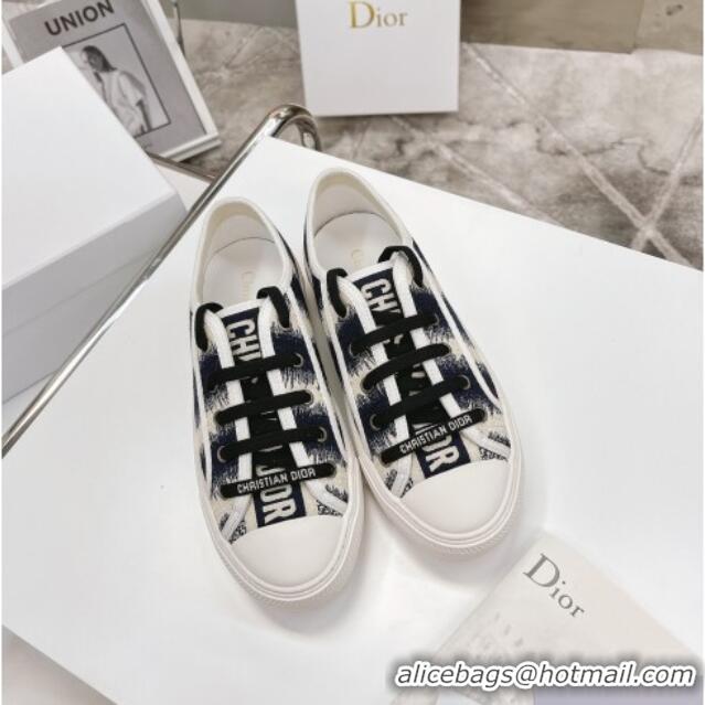 Low Price Dior Walk'n'Dior Sneakers in Black D-Stripes Embroidered Cotton 050601