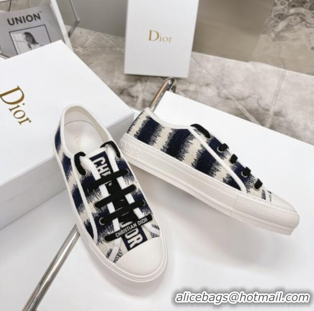 Low Price Dior Walk'n'Dior Sneakers in Black D-Stripes Embroidered Cotton 050601