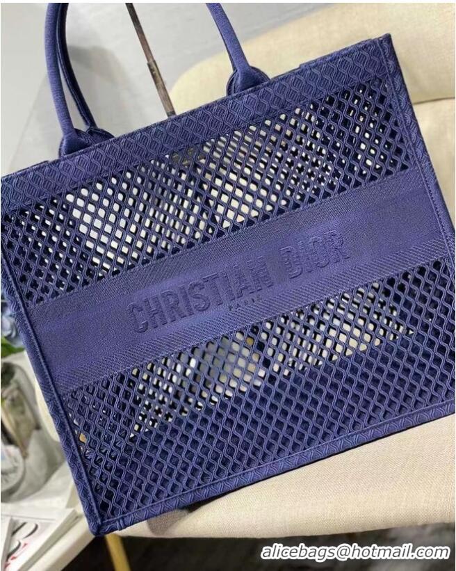 Promotional DIOR BOOK TOTE Blue Mesh Embroidery M1286ZW