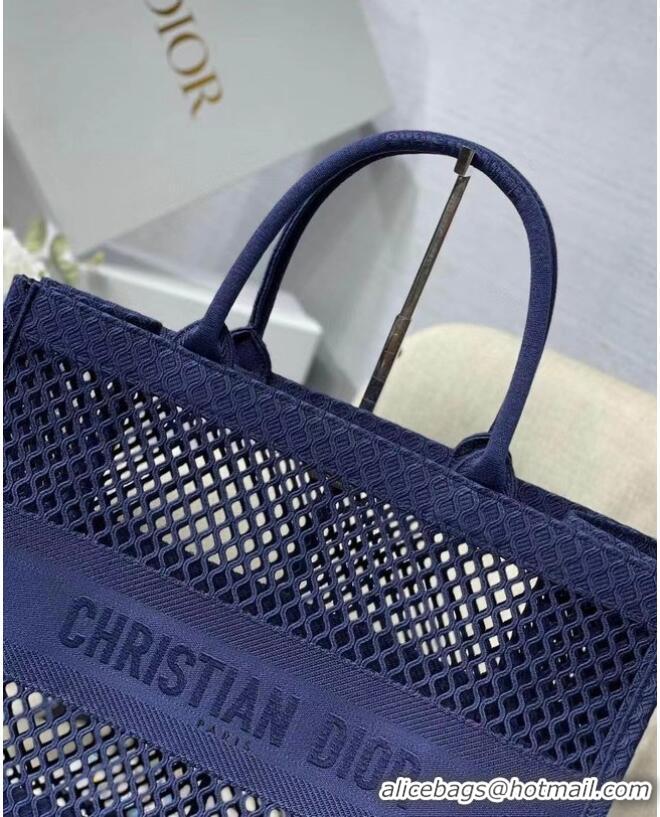 Promotional DIOR BOOK TOTE Blue Mesh Embroidery M1286ZW