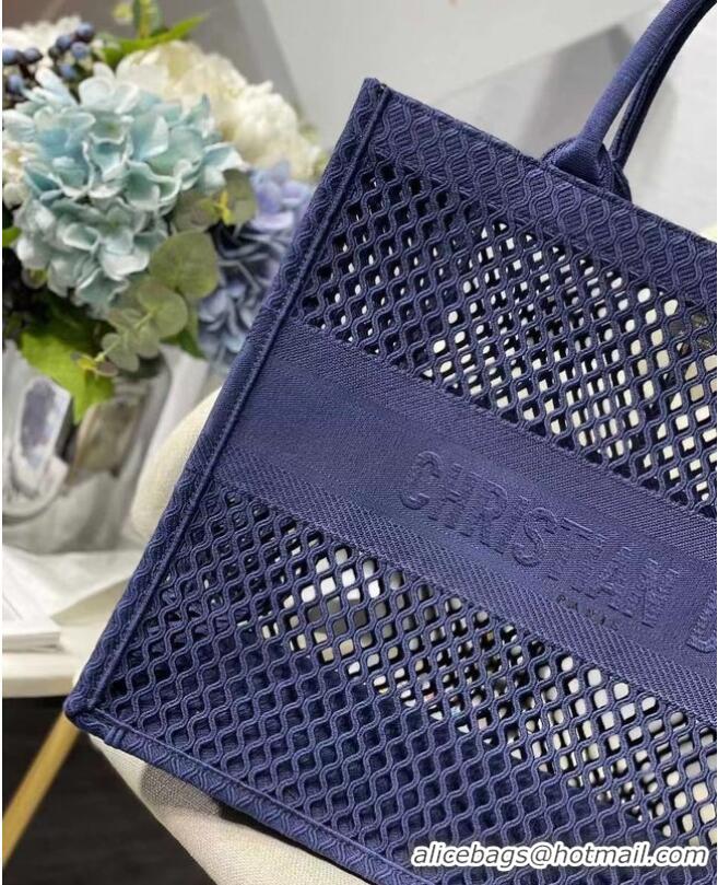 Promotional DIOR BOOK TOTE Blue Mesh Embroidery M1286ZW