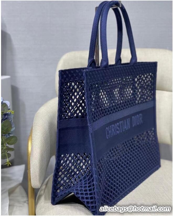 Promotional DIOR BOOK TOTE Blue Mesh Embroidery M1286ZW