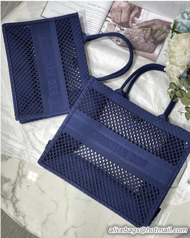 Promotional DIOR BOOK TOTE Blue Mesh Embroidery M1286ZW