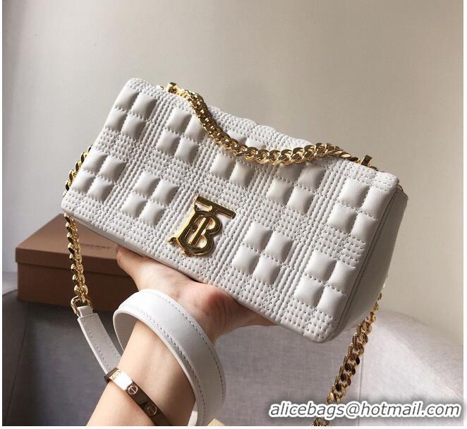 Modern Classic BurBerry Leather Shoulder Bag 7462 White