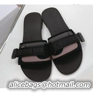 Good Product Dior Dio(r)evolution Flat Slide Sandals Black 050621