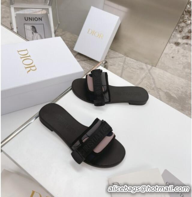 Good Product Dior Dio(r)evolution Flat Slide Sandals Black 050621