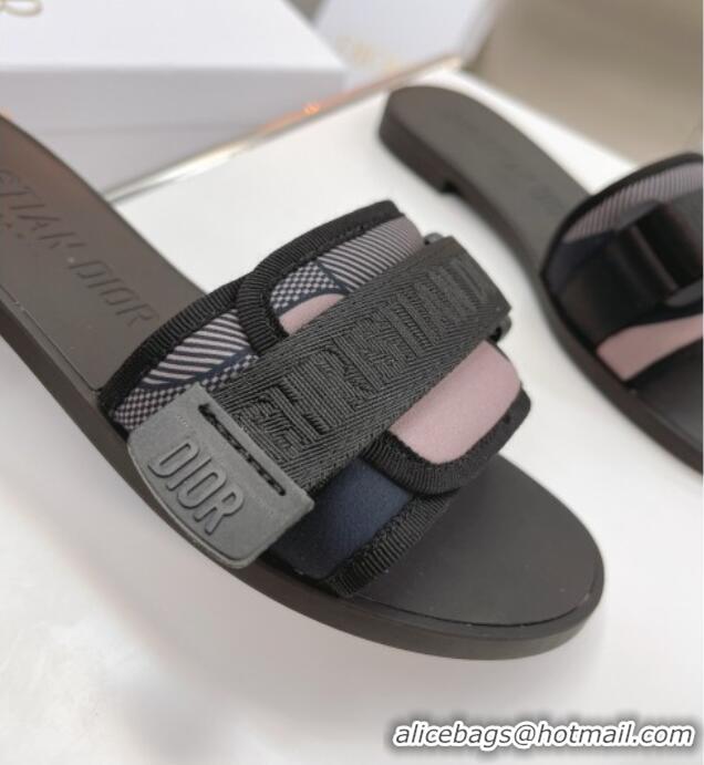 Good Product Dior Dio(r)evolution Flat Slide Sandals Black 050621