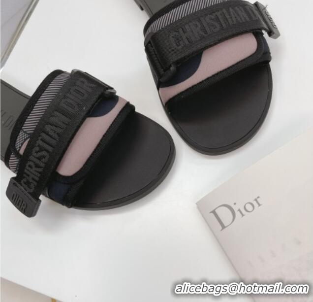 Good Product Dior Dio(r)evolution Flat Slide Sandals Black 050621