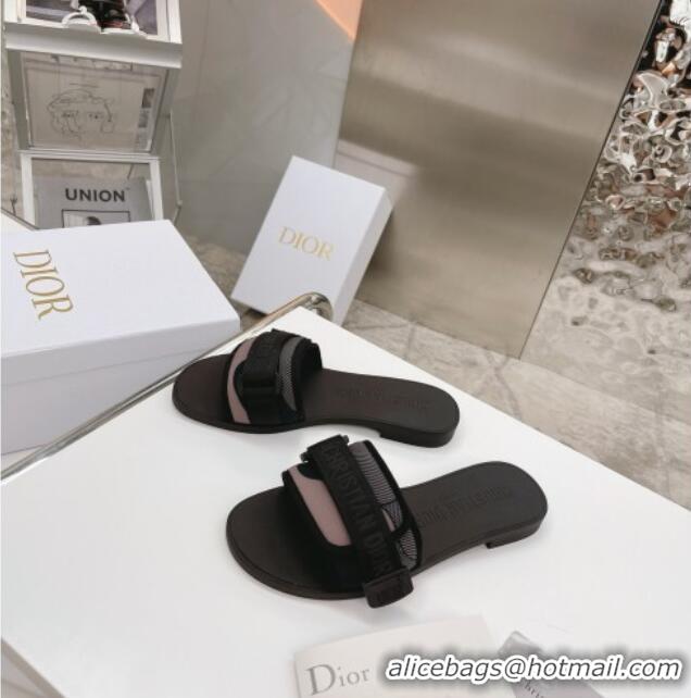 Good Product Dior Dio(r)evolution Flat Slide Sandals Black 050621