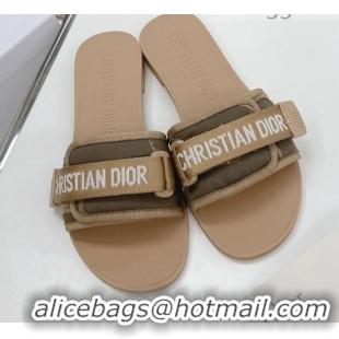 Best Luxury Dior Dio(r)evolution Flat Slide Sandals 050621 Beige