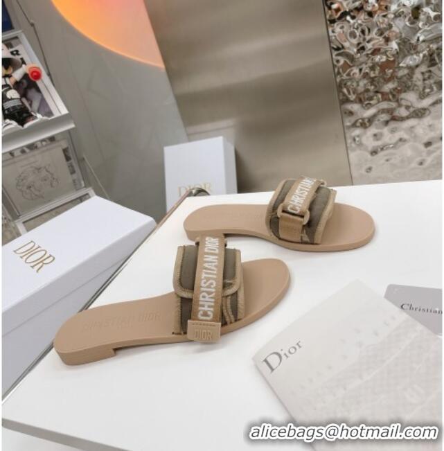 Best Luxury Dior Dio(r)evolution Flat Slide Sandals 050621 Beige