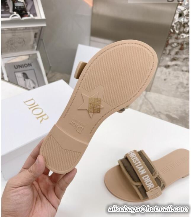 Best Luxury Dior Dio(r)evolution Flat Slide Sandals 050621 Beige