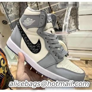 Promotional Nike x Dior Air Jordan High-Top Sneakers CD2268 Grey/White 2020 (For Women and Men)