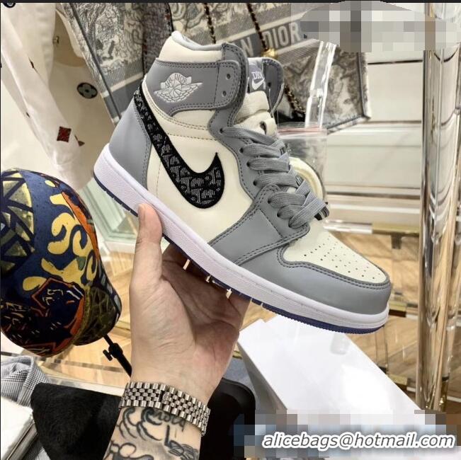 Promotional Nike x Dior Air Jordan High-Top Sneakers CD2268 Grey/White 2020 (For Women and Men)