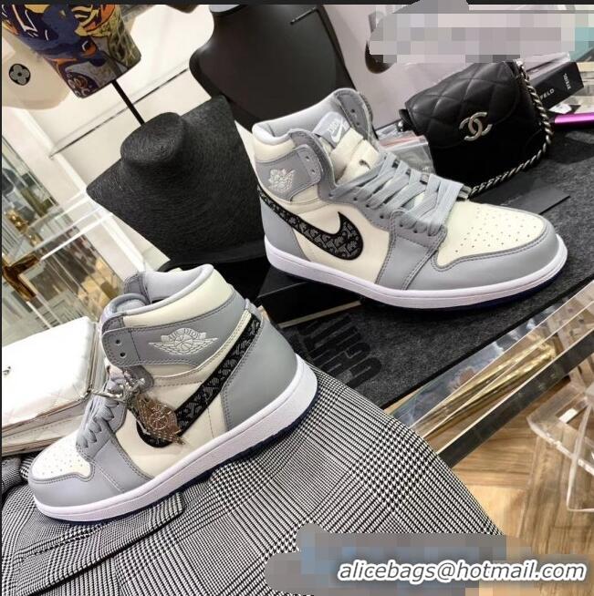 Promotional Nike x Dior Air Jordan High-Top Sneakers CD2268 Grey/White 2020 (For Women and Men)