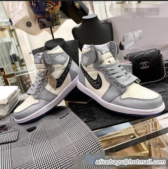 Promotional Nike x Dior Air Jordan High-Top Sneakers CD2268 Grey/White 2020 (For Women and Men)